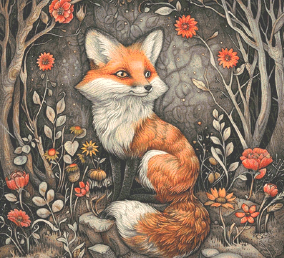 Fox cross stitch pattern by PassyArt
