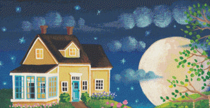 June Moon (Max Colors) cross stitch pattern by Kim Leo licensed by JMS Art Licensing