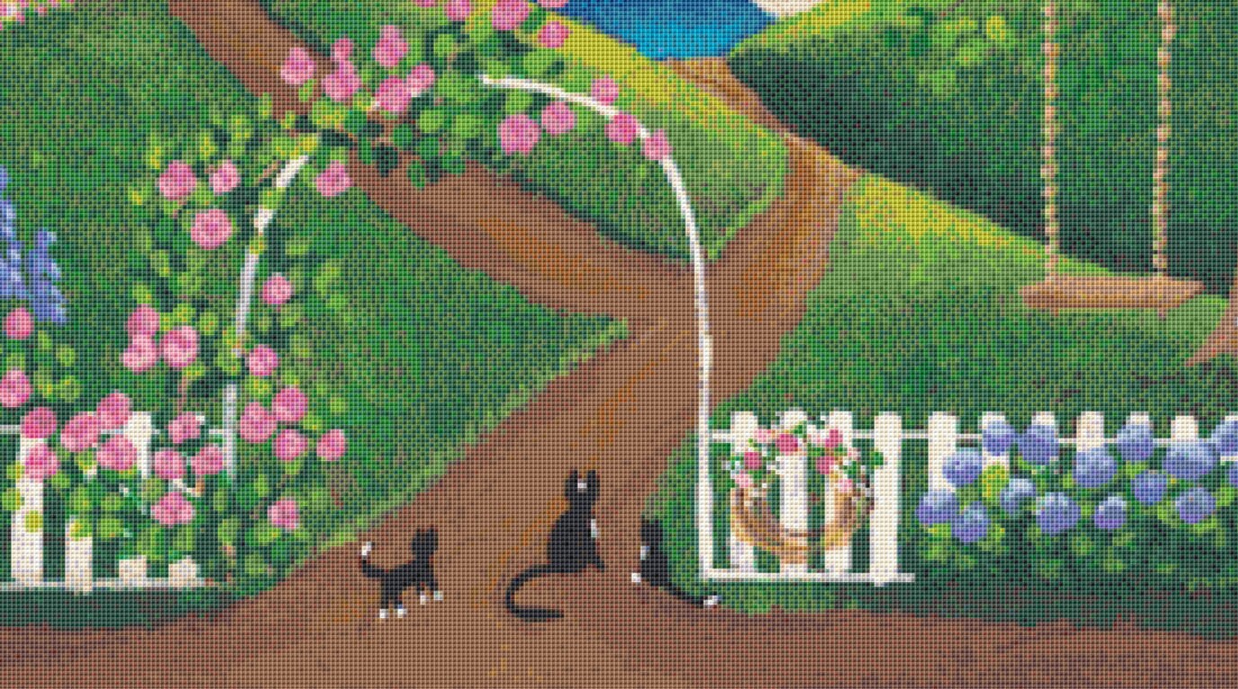 June Moon (Max Colors) cross stitch pattern by Kim Leo licensed by JMS Art Licensing