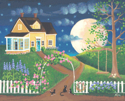 June Moon (Max Colors) cross stitch pattern by Kim Leo licensed by JMS Art Licensing