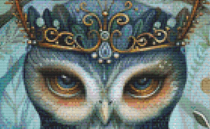 Crowned Owl (Small) cross stitch pattern by PassyArt