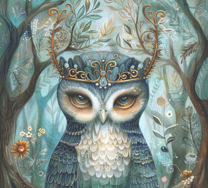 Crowned Owl (Max Colors) cross stitch pattern by PassyArt