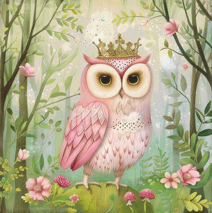 Pink Crowned Owl (Max Size/Colors) cross stitch pattern by PassyArt