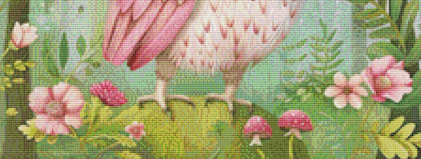 Pink Crowned Owl (Small) cross stitch pattern by PassyArt
