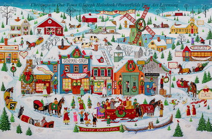 Christmas in Our Town (Max Size/Colors) cross stitch pattern by Joseph Holodook/Portfields Fine Art Licensing