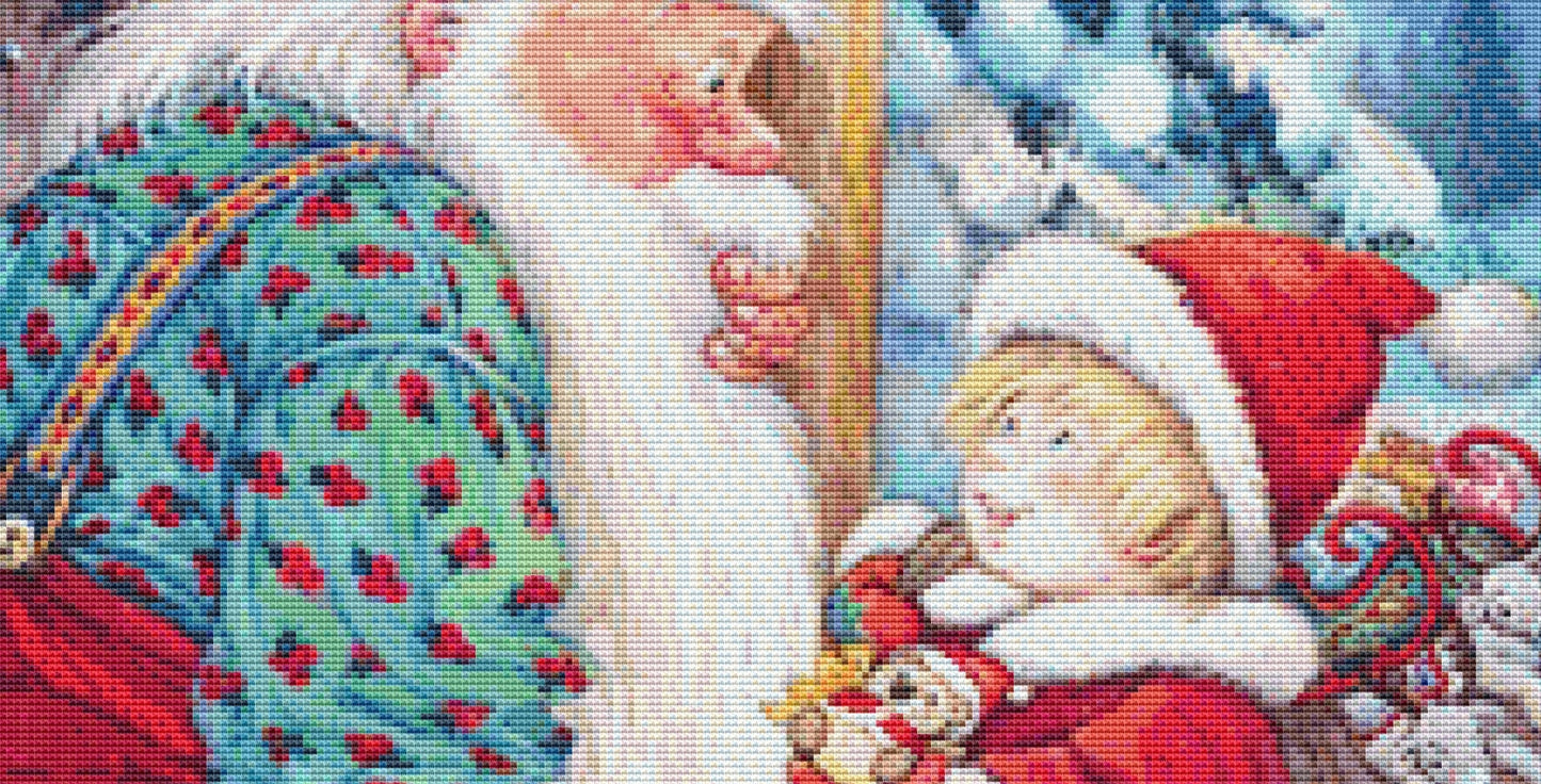 A Surprise For Santa cross stitch pattern by Lisi Martin/AB Pictura, Karlstad, Sweden