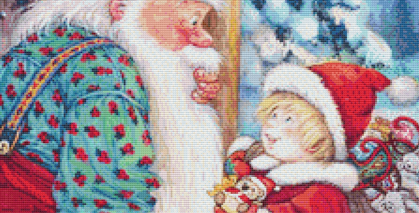 A Surprise For Santa cross stitch pattern by Lisi Martin/AB Pictura, Karlstad, Sweden