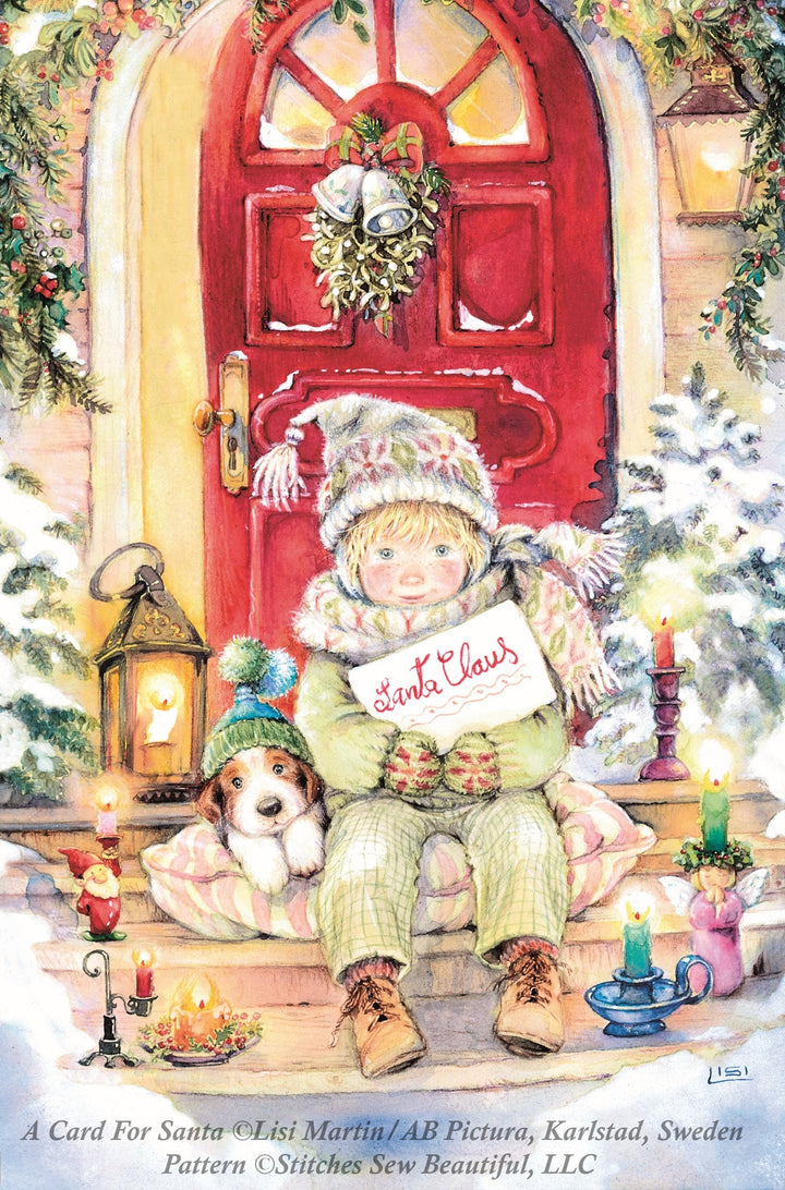 A Card For Santa cross stitch pattern by Lisi Martin/AB Pictura, Karlstad, Sweden