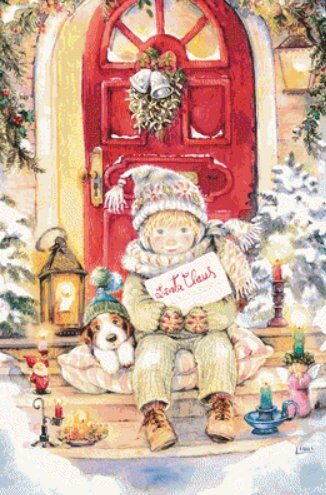A Card For Santa cross stitch pattern by Lisi Martin/AB Pictura, Karlstad, Sweden