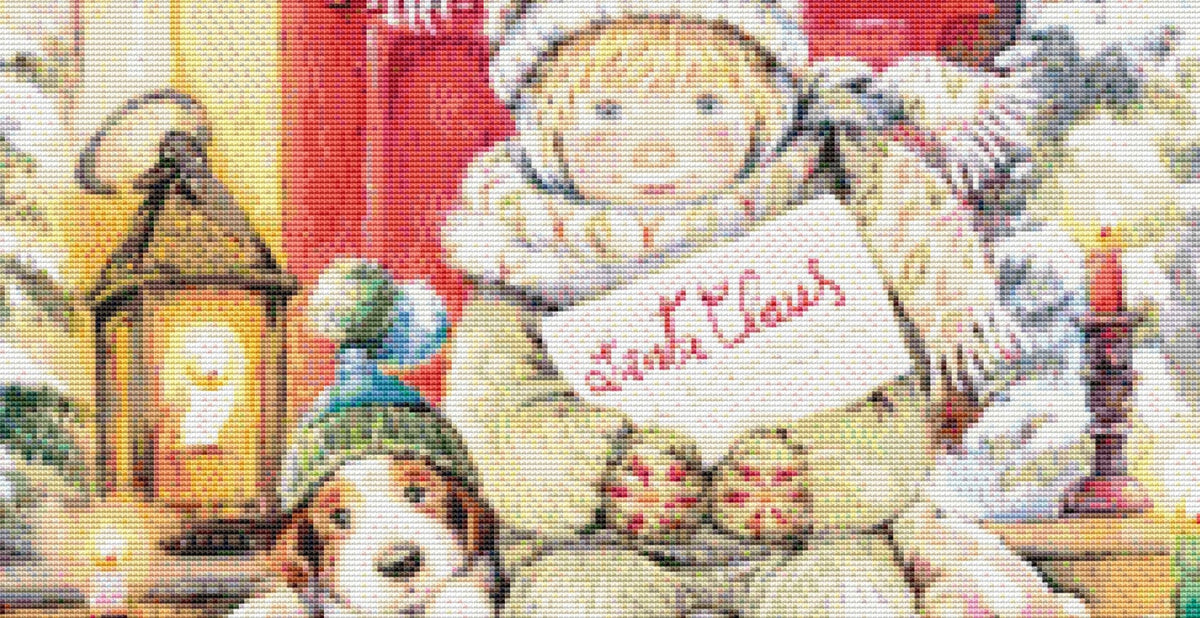 A Card For Santa cross stitch pattern by Lisi Martin/AB Pictura, Karlstad, Sweden