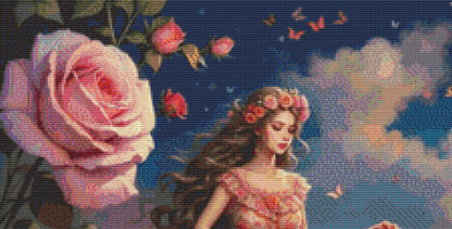 The Woman and the Moon cross stitch pattern by Eder Jose Rosa