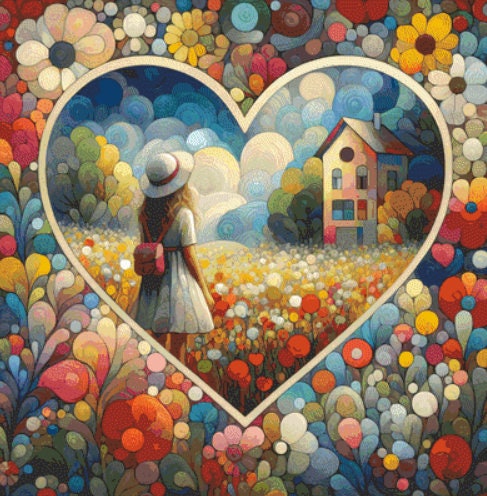 Enchanted Blossoms cross stitch pattern by World of Love Hearts/Adrian G Eyre