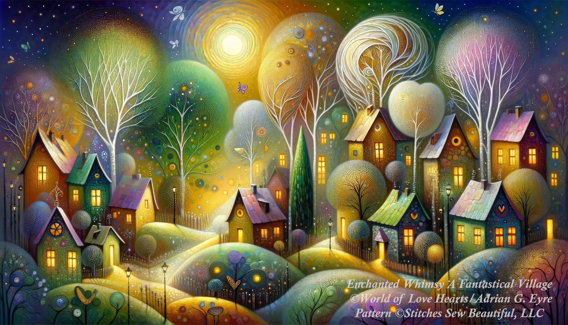 Enchanted Whimsy A Fantastical Village cross stitch pattern by World of Love Hearts/Adrian G Eyre