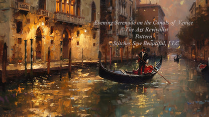 Evening Seranade on the Canals of Venice cross stitch pattern by The Art Revivalist