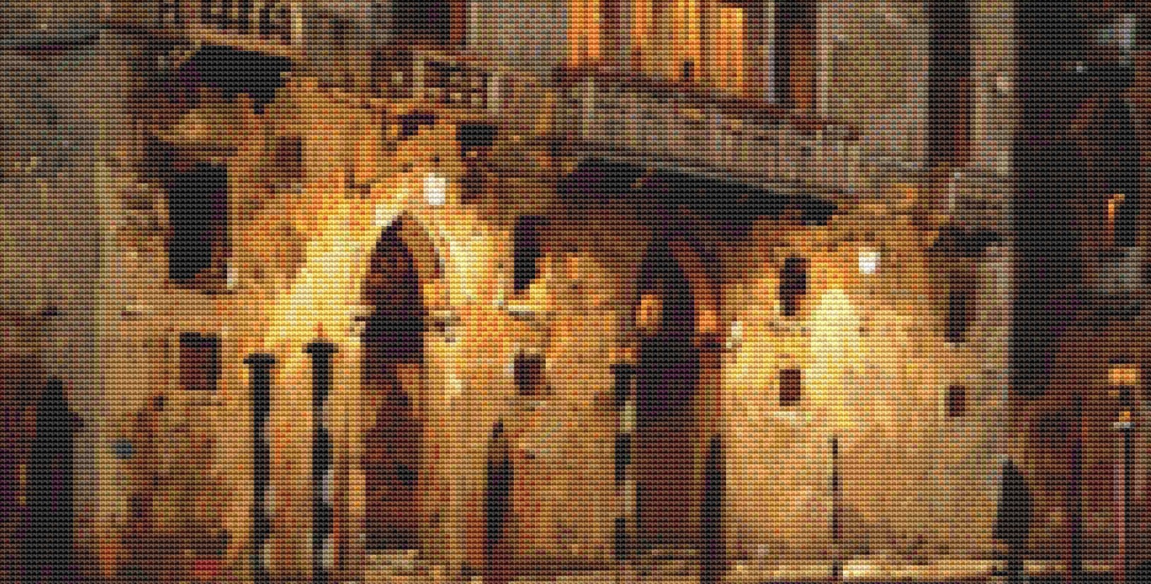 Evening Seranade on the Canals of Venice cross stitch pattern by The Art Revivalist