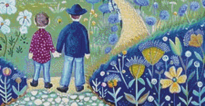 Father and Son Stroll cross stitch pattern by The Art Revivalist