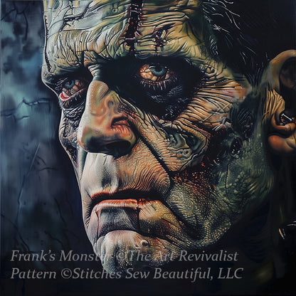 Frank's Monster cross stitch pattern by The Art Revivalist