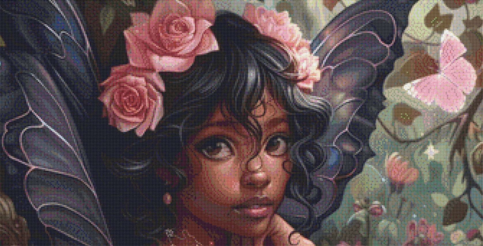 Mystical Rose Pixie cross stitch pattern by The Art Revivalist