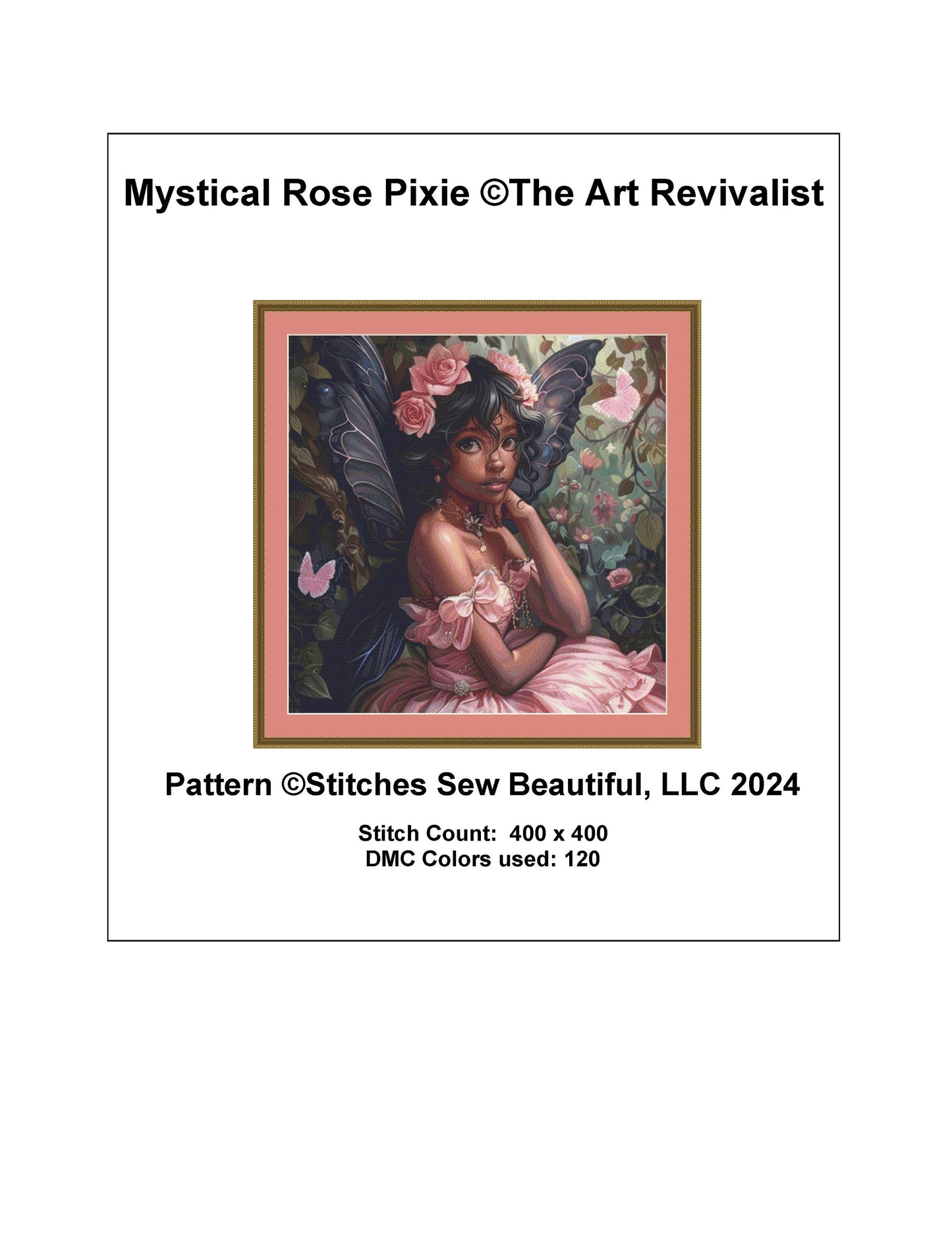 Mystical Rose Pixie cross stitch pattern by The Art Revivalist