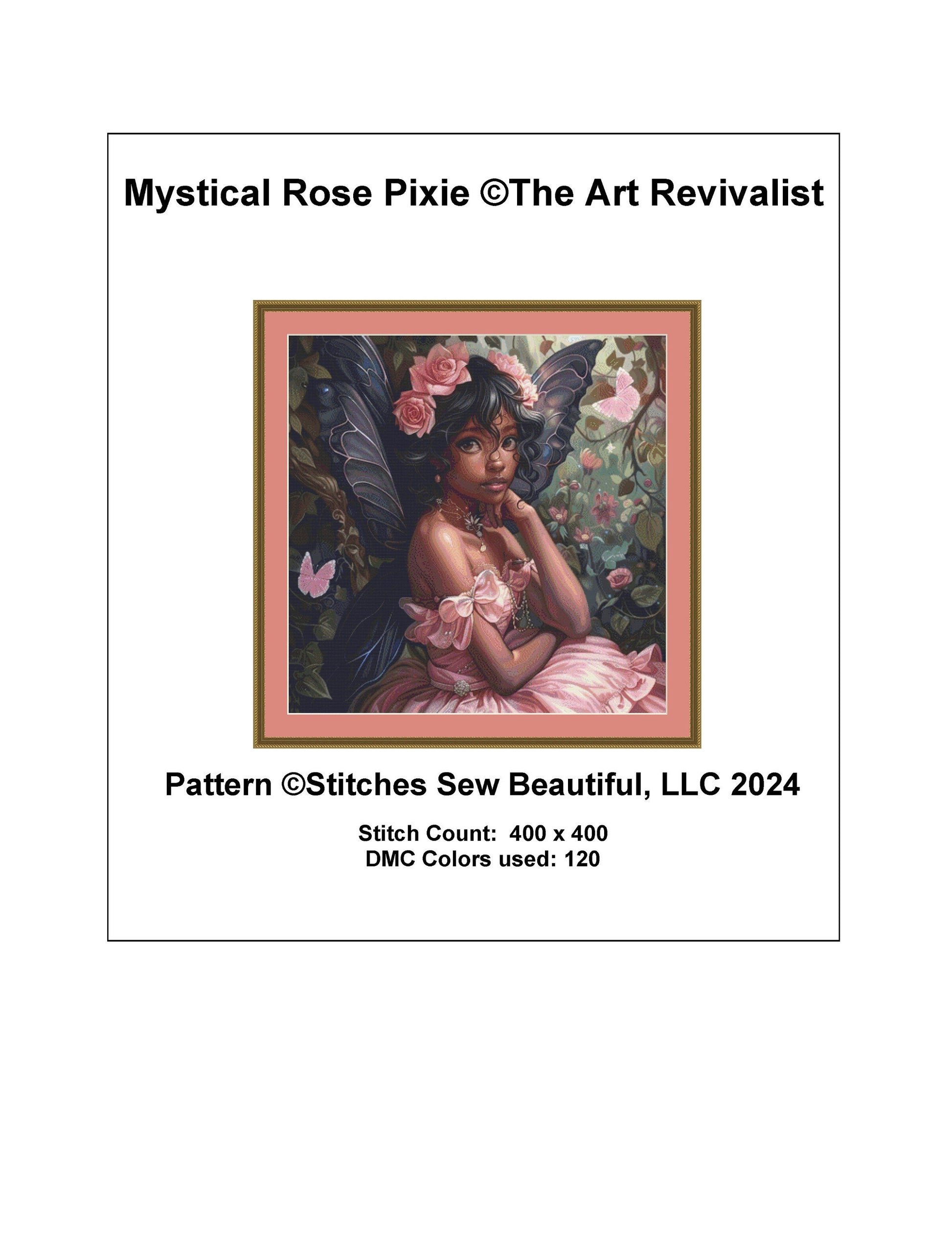 Mystical Rose Pixie cross stitch pattern by The Art Revivalist