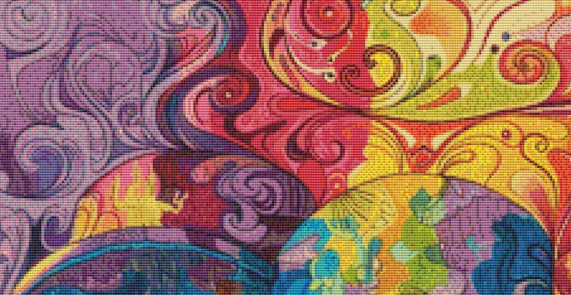 Psychedelic Harmony cross stitch pattern by The Art Revivalist