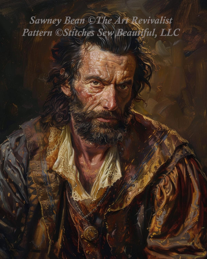 Sawney Bean cross stitch pattern by The Art Revivalist