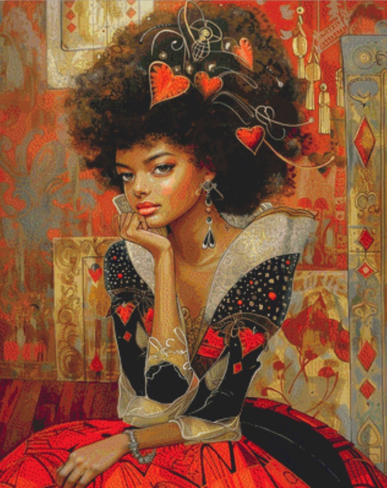 The Queen of Hearts cross stitch pattern by The Art Revivalist