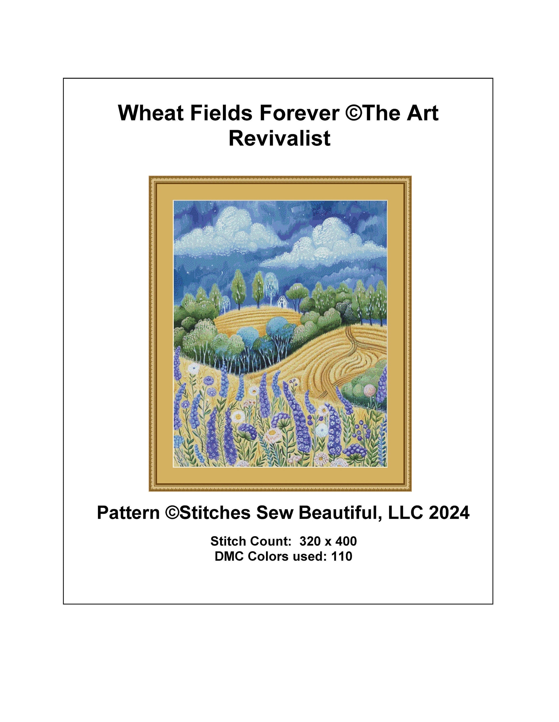 Wheat Fields Forever cross stitch pattern by The Art Revivalist