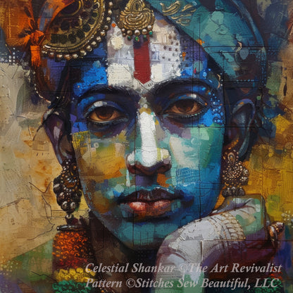 Celestial Shankar cross stitch pattern by The Art Revivalist