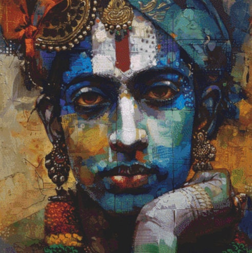 Celestial Shankar cross stitch pattern by The Art Revivalist