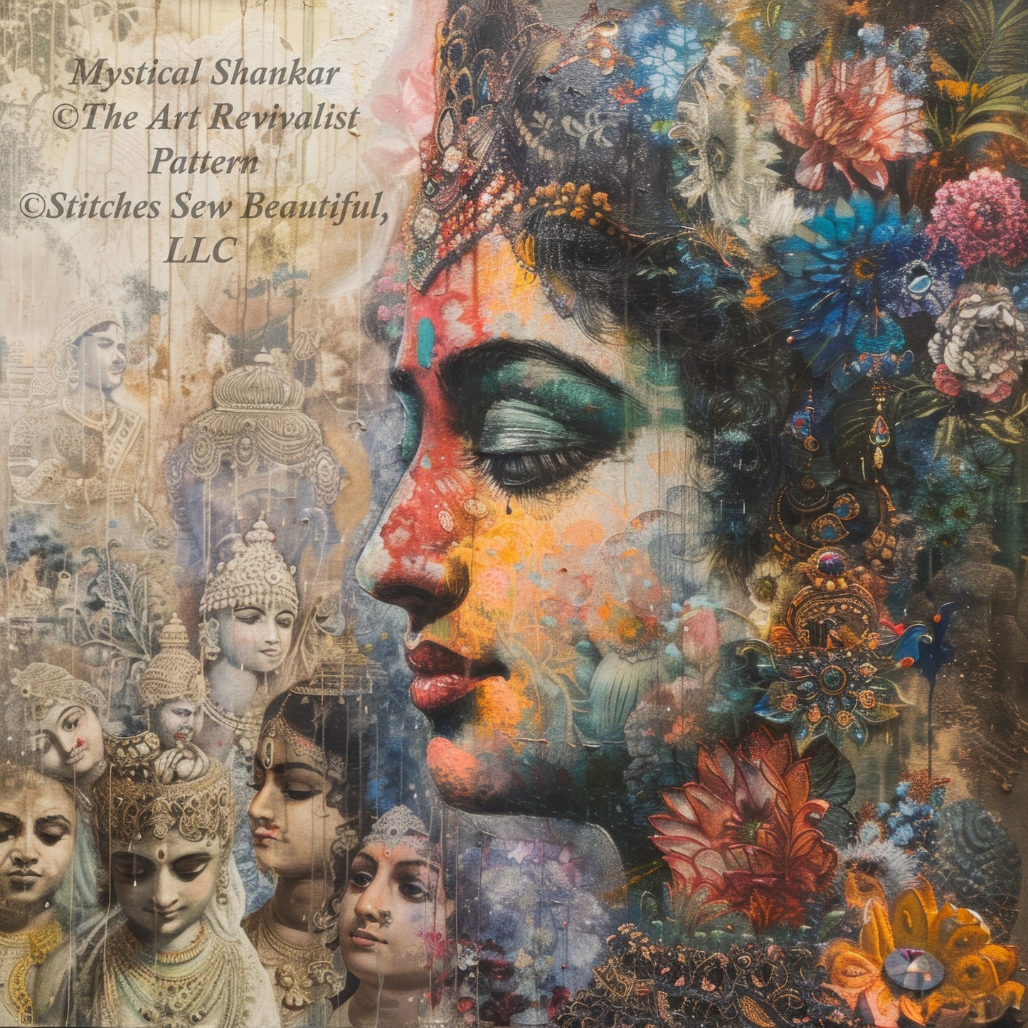 Mystical Shankar cross stitch pattern by The Art Revivalist