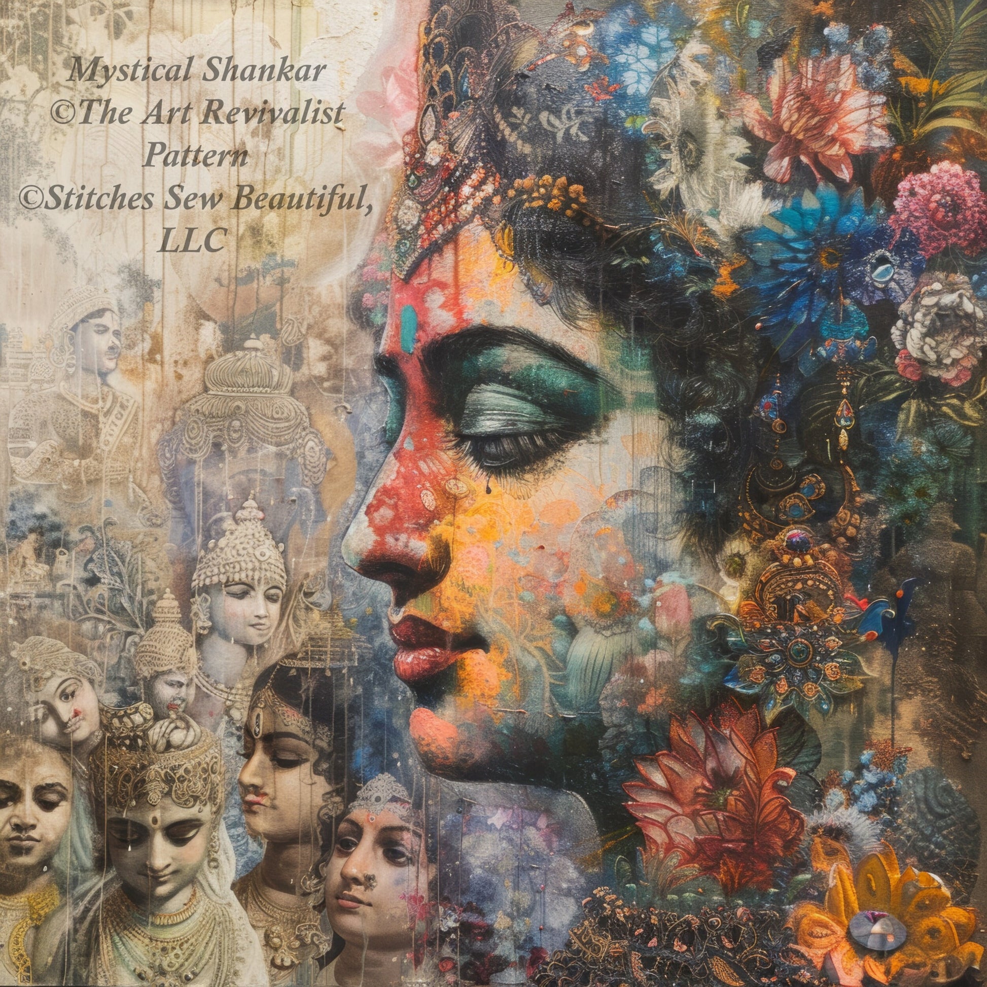 Mystical Shankar cross stitch pattern by The Art Revivalist