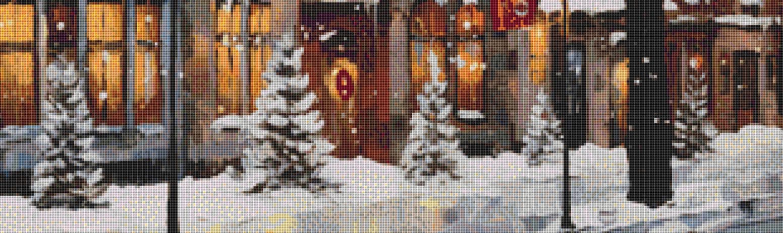 Snowy Village cross stitch pattern by StitchTiny