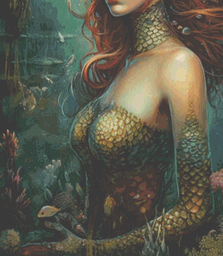 Mermaid Temptress (Max Size) cross stitch pattern by Magical Craftery