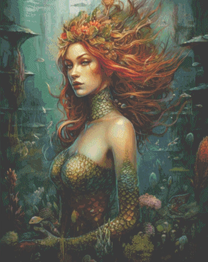 Mermaid Temptress cross stitch pattern by MagicalCraftery