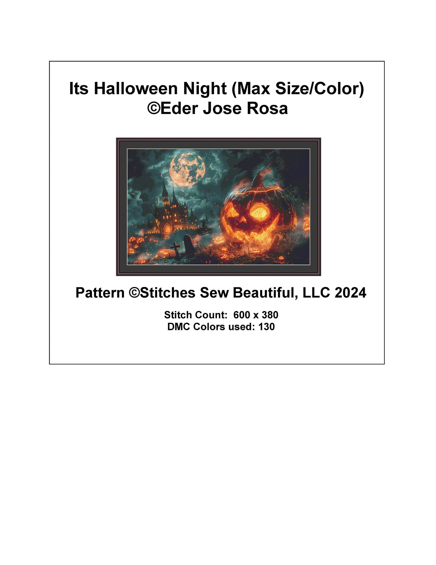 Its Halloween Night (Max Size) cross stitch pattern by Eder Jose Rosa