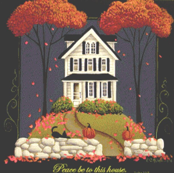 Peace be To This House (Small) cross stitch pattern by Catherine Holman/Ansada Art Licensing Group, LLC