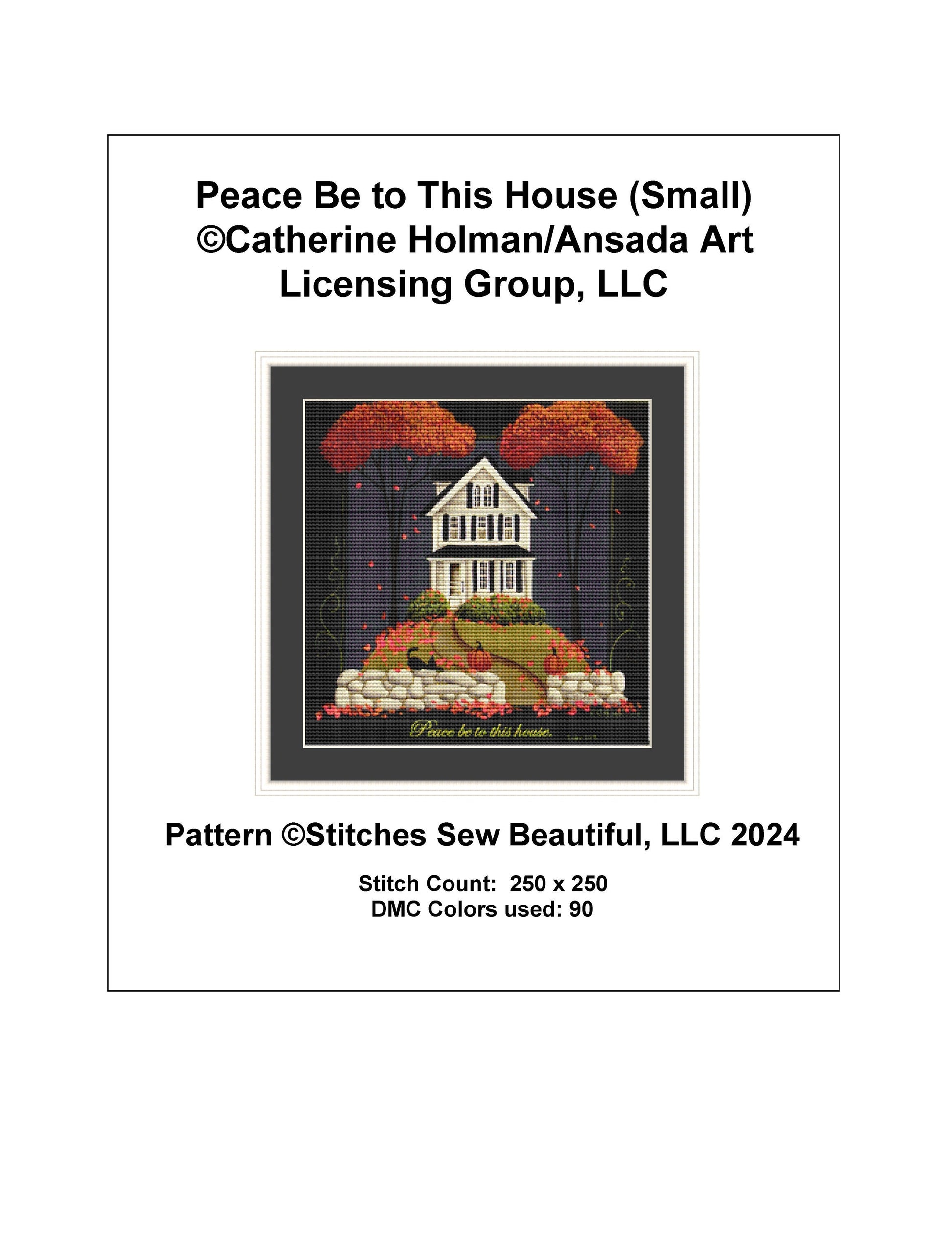 Peace be To This House (Small) cross stitch pattern by Catherine Holman/Ansada Art Licensing Group, LLC