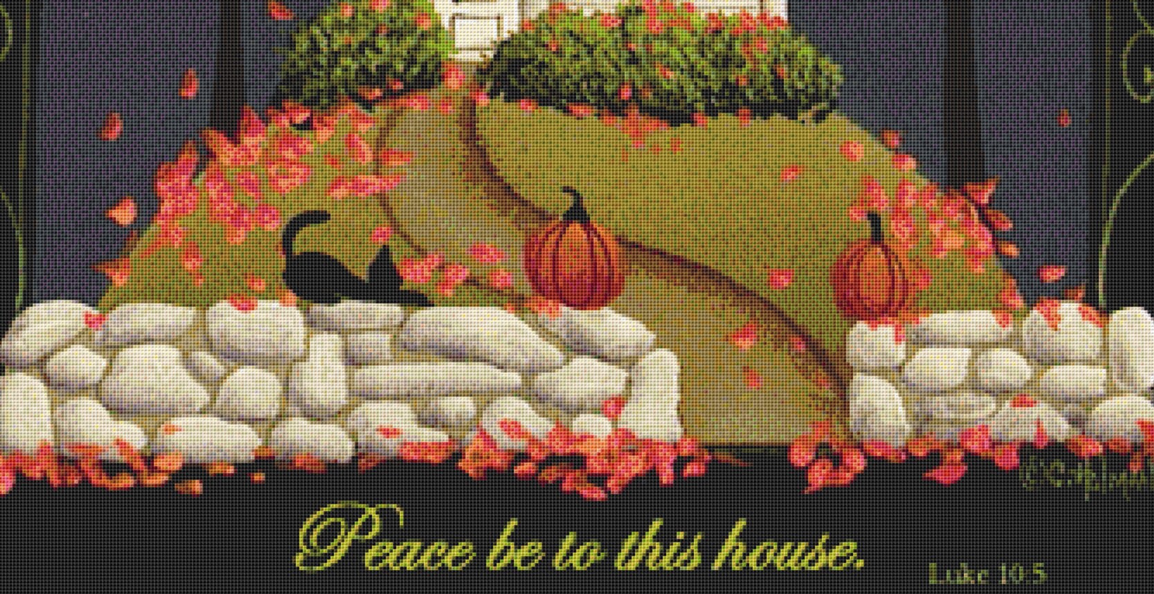 Peace Be to This House cross stitch pattern by Catherine Holman/Ansada Art Licensing Group, LLC