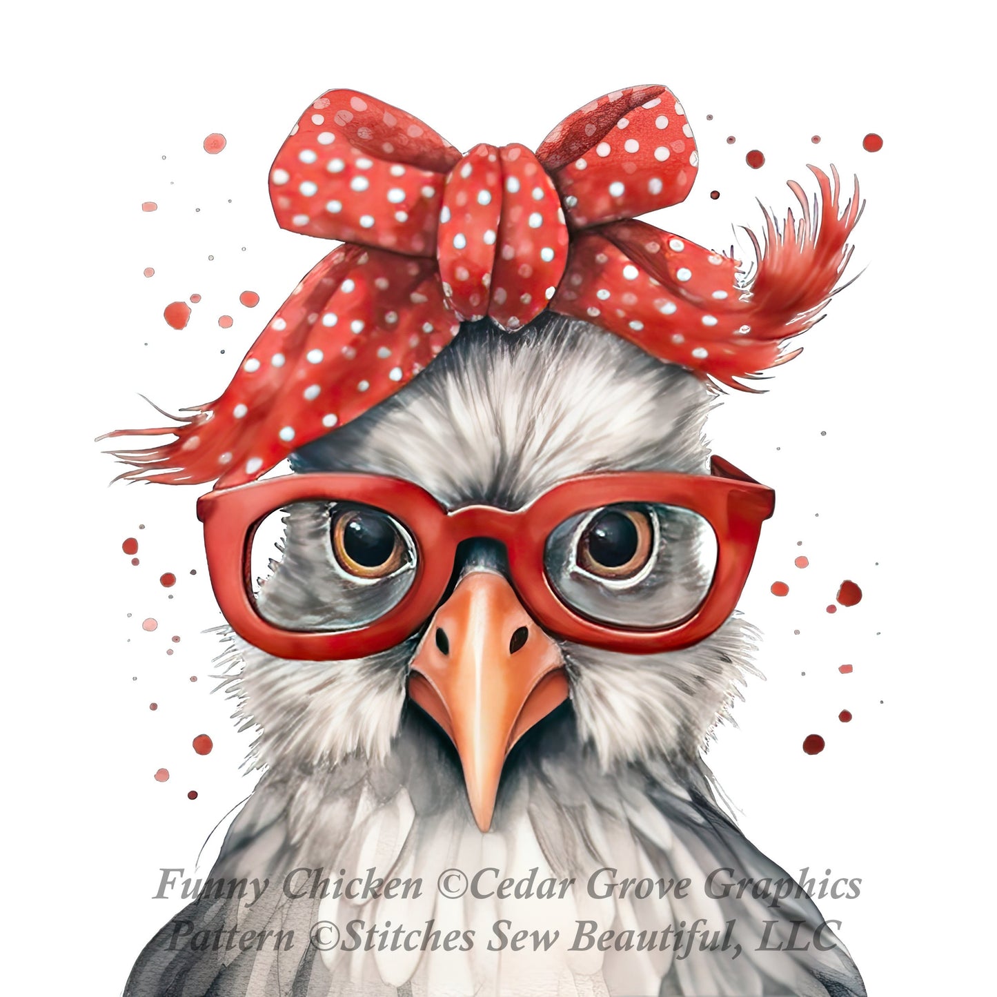 Funny Chicken cross stitch pattern by CedarGroveGraphics