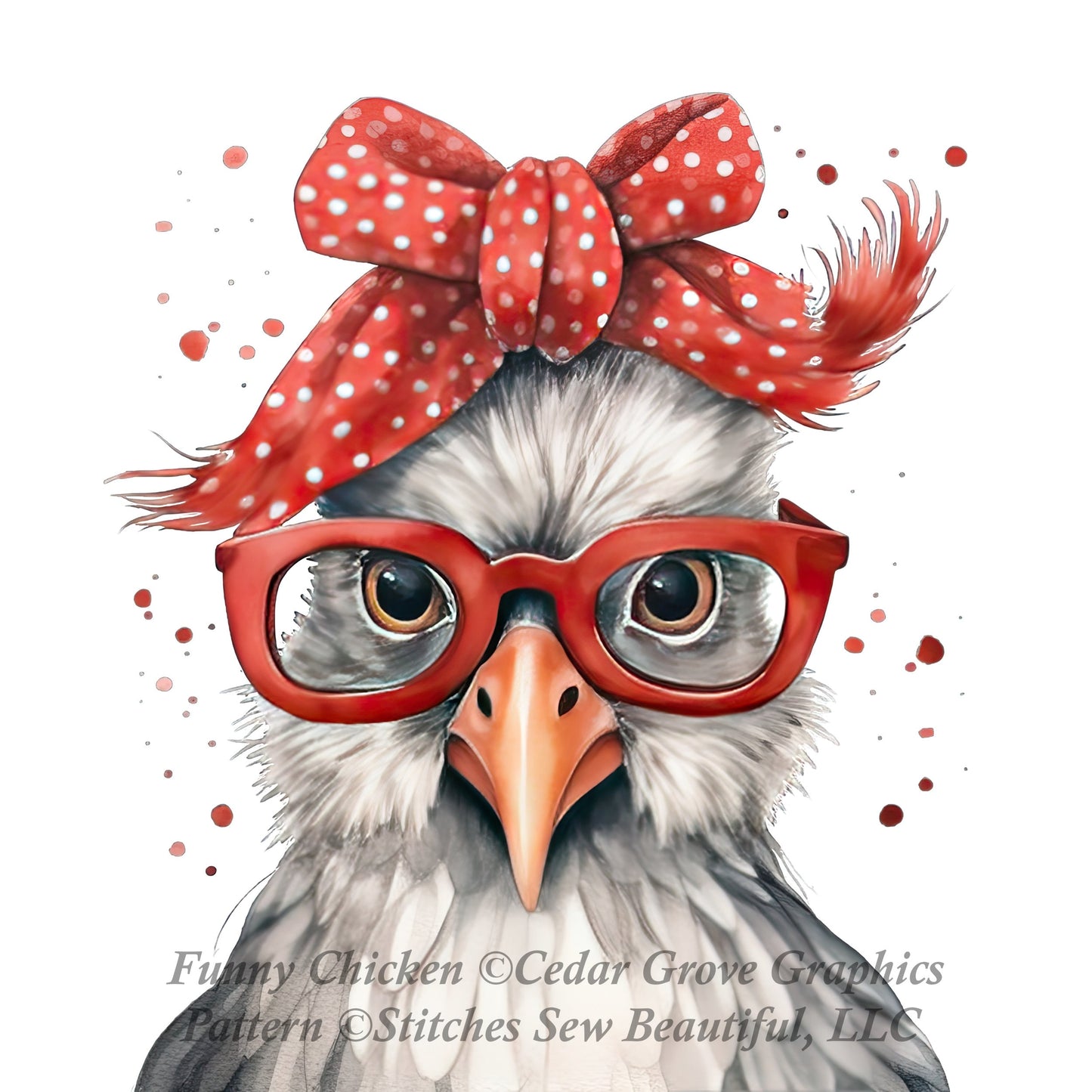 Funny Chicken (Max Colors) cross stitch pattern by CedarGroveGraphics