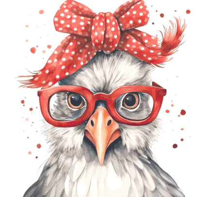 Funny Chicken (Max Colors) cross stitch pattern by CedarGroveGraphics