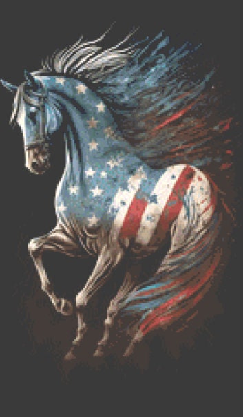 USA Horse (Small) cross stitch pattern by Eder Jose Rosa