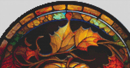 Pumpkin 2 Stained Glass (Round) cross stitch pattern by IvyCottageHome