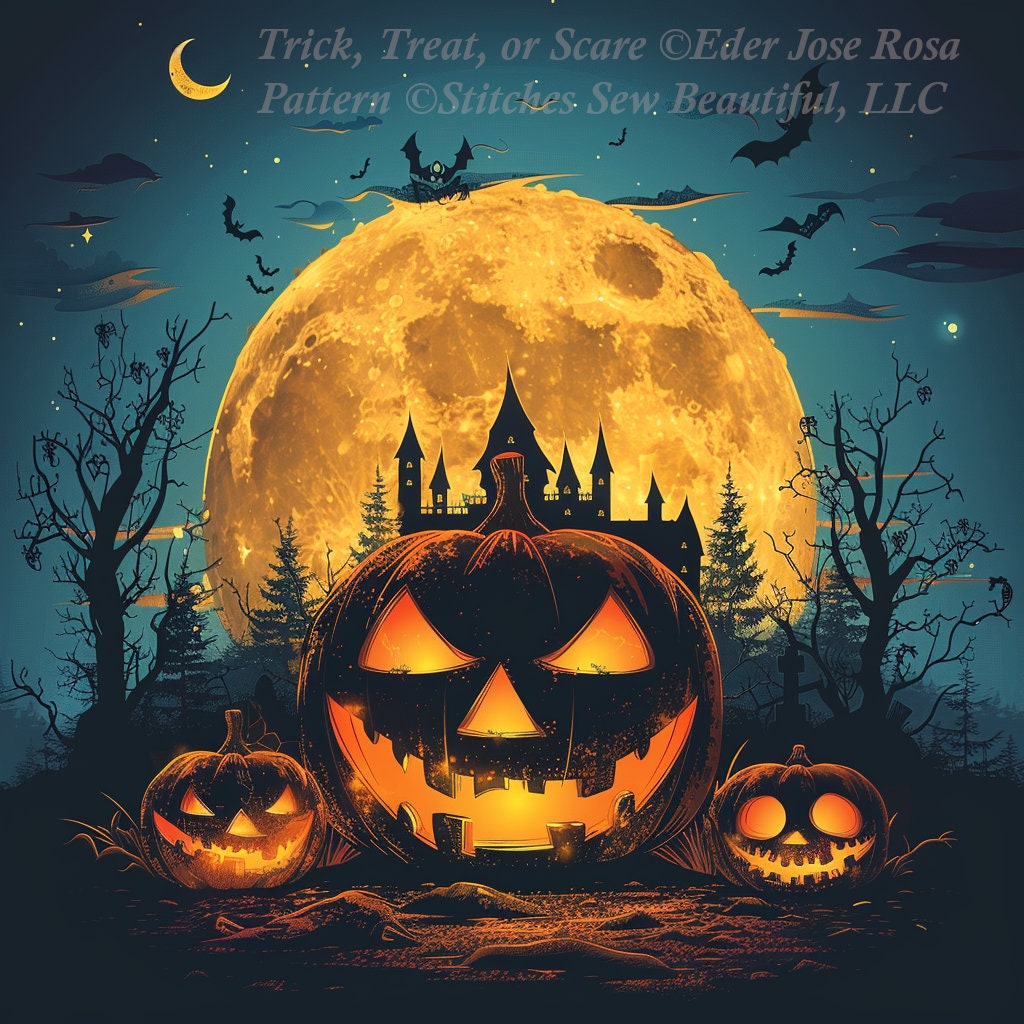 Trick, Treat, or Scare cross stitch pattern by Eder Jose Rosa