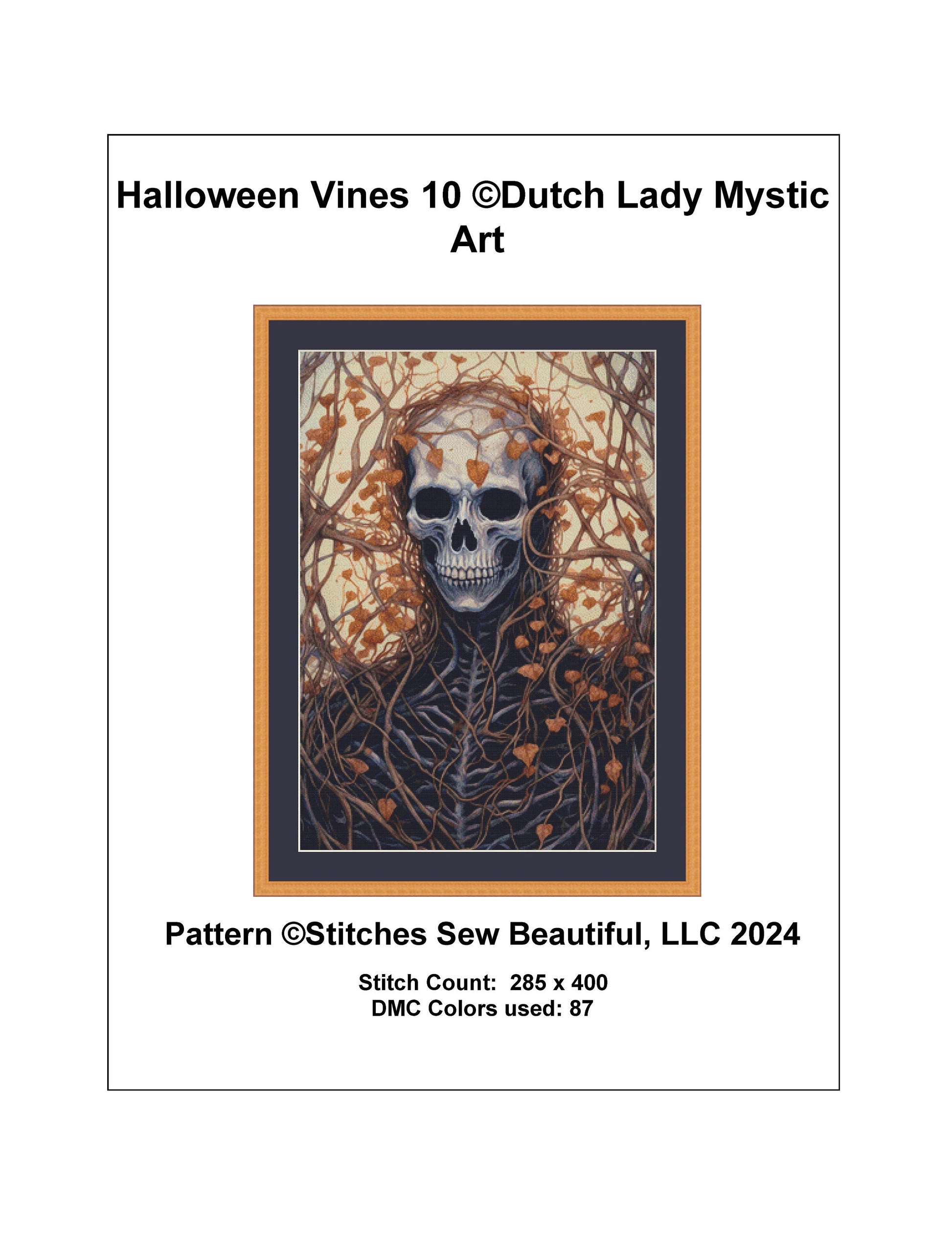 Halloween Vines 10 cross stitch pattern by Dutch Lady Mystic Art