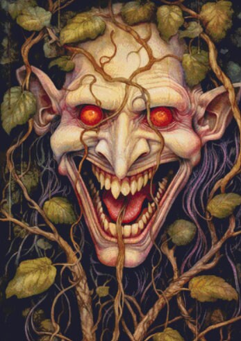 Halloween Vines 6 (Max Color) cross stitch pattern by DutchLadyMysticArt