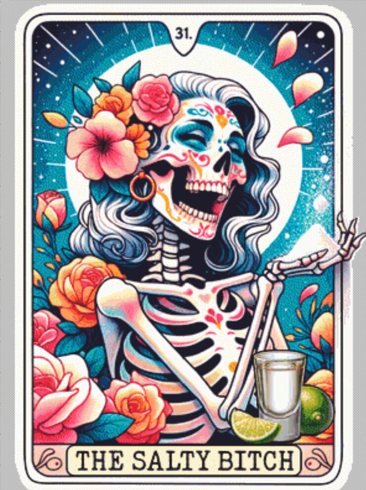The Salty Bitch cross stitch pattern by Pixel Paige Studio