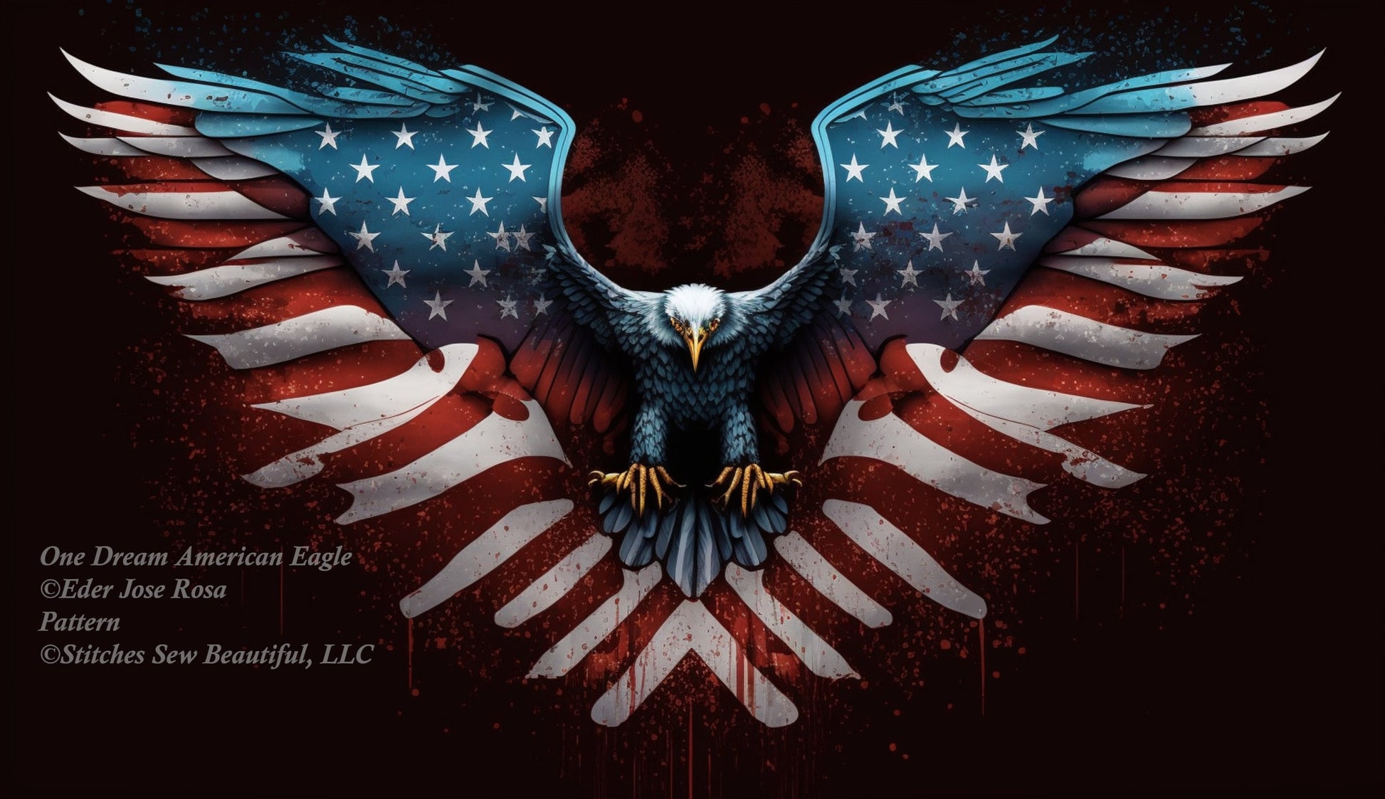 One Dream American Eagle cross stitch pattern by Eder Jose Rosa