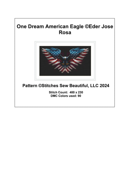 One Dream American Eagle cross stitch pattern by Eder Jose Rosa